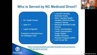 NC Medicaid Direct Health Plan Overview