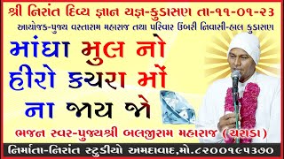 બલજીરામ મહારાજ ચરાડા સત્સંગ । નિરાંત દિવ્ય જ્ઞાન યજ્ઞ કુડાસણ આયોજક - વસ્તારામ મહારાજ । તા 11 01 23