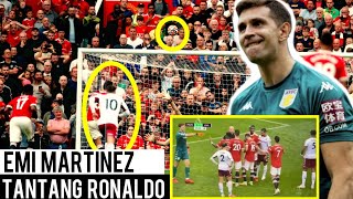 Man United vs Aston Villa - Momen  Emi Martinez provokasi Fernandes
