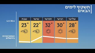 התחזית 29.04.19: הקלה בחום לקראת שרב בהמשך