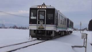 『AT-351＋AT-400・お座トロ展望列車 会津浪漫森号[9317D]』2017/1/29(会津鉄道・南若松駅～門田駅｢松原踏切｣)