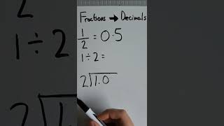 What is a half as a decimal? #fractions #decimals #maths #math #half #conversion #division