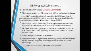 Navigating the NSF Proposal Submission Process