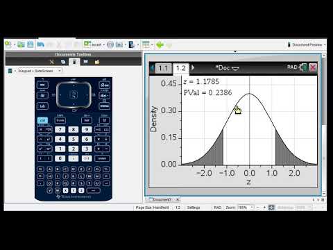 Draw Normal Curve TI Nspire Z Test For The Mean - YouTube