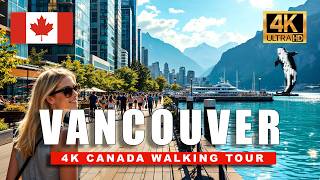 Vancouver Canada 4K | Summer City Walking Tour Through Iconic Landmarks
