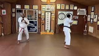 SHORIN RYU KARATE KYOSHI ANTHONY FERGUSON 8TH DAN BLACK BLT \u0026 SENSEI NICK PERFORM BO KATA HION KION