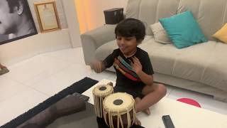 My Amazing Talented Nephew Tanav Satya playing Tabla | Devi Sri Prasad