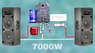 DIY Powerful Audio Amplifier Circuit, STR 50103, No ic Simple