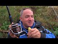 river fishing for barbel on the bomb and feeder