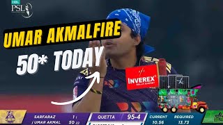 Umar Akmal 50 Today Against Multan Sultans Vs Quetta Gladiators Today Match Highlights |Sports Jerry
