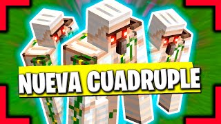 ✅ Granja de HIERRO CUÁDRUPLE Minecraft Bedrock 1.21 stackable (masiva)