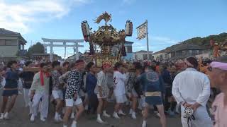 令和５年　横須賀市鴨居＜須賀神社（八幡神社）＞例大祭　10ケ町神輿＝お浜降り・禊（海中渡御）