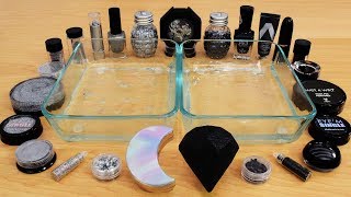 Holo vs Black - Mixing Makeup Eyeshadow Into Slime! Special Series 126 Satisfying Slime Video