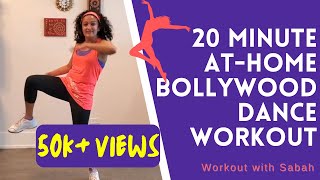 20 Minute At-home Bollywood Dance Fitness Workout | Burns 🔥250 calories | Warmup \u0026 cooldown incld