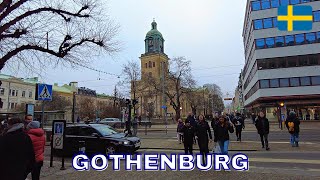 Inom Vallgraven, Gothenburg - Virtual Walking Tour in 4K - January 2023 - Sweden