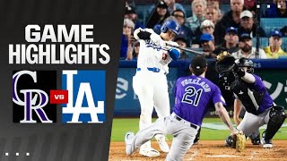 Rockies vs. Dodgers Game Highlights (9/20/24) | MLB Highlights