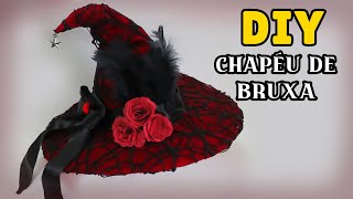 DIY: COMO FAZER CHAPÉU DE BRUXA para HALLOWEEN (SEM COSTURA)🎃 - Fantasia Festa Adulto #diyhalloween