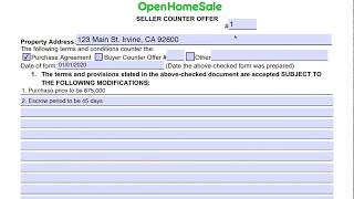 Seller Counter Offer Form (SCO) Tutorial
