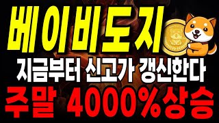 베이비도지 현실적 세력목표가 전격공개합니다 주말동안 4000%폭등!!! #베이비도지