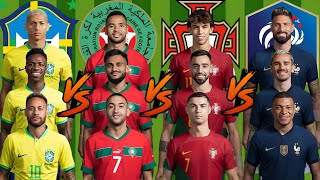 Brazil 🆚 Morocco 🆚 Portugal 🆚 France 🔥 Trio Comparison 🔥