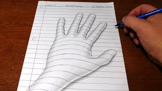 How to Draw a 3D Hand - Trick Art Optical Illusion