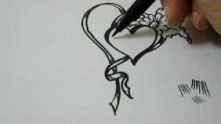 How To Draw Hearts, Flowers and Ribbon