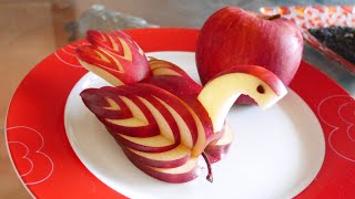 Apple carving | How to make Apple swan แกะสลักแอปเปิ้ลง่ายๆให้เป็นหงส์ แกะแอปเปิ้ลหงส์