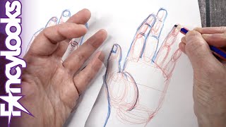Practica conmigo dibujando manos: mano relajada, ejercicio 1