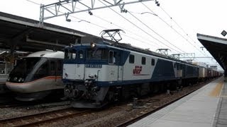 81レ　EF64-1022+EF64-1006(原色)牽引重連貨物列車　名古屋通過