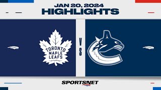 NHL Highlights | Maple Leafs vs. Canucks - January 20, 2024