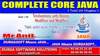 Core Java Declarations with Access Modifiers public access modifier w r t members Part-2