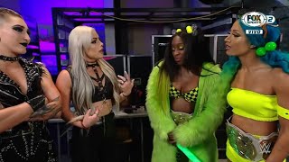 Rhea Ripley \u0026 Liv Confrontan a Naomi \u0026 Sasha Banks en Backstage - WWE SmackDown Español: 15/04/2022