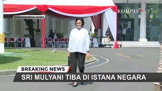 Senyum Sumringah Sri Mulyani Tiba di Istana Negara