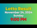 Lotto Result Today 9pm November 24, 2024 Sunday || Lotto Today PH