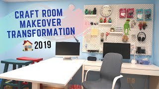 Craft Room Makeover Transformation Part 1| IKEA SKÅDIS Pegboard Wall