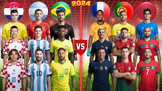 Argentina & Brazil & Croatia 🆚 Portugal & France & Morocco (Ronaldo, Messi, Mbappe, Neymar, Modric)💪