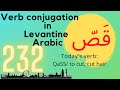 Conjugating the verb to cut, cut hair on all tenses in Levantine Arabic dialect | No 232 قَصّ