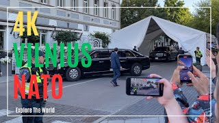 【4K】 Lithuania Vilnius - People Waiting for US President Joe Biden at Kempinski Hotel