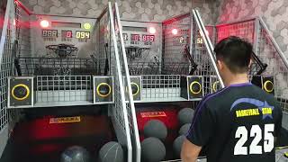 搖滾投籃機七顆球-稀有15秒制三分球的300秒無撞分飆出1366分 Basketball Arcade Game 1366 Points in 300sec. With 7Balls