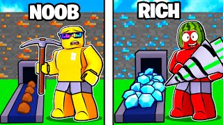 Noob vs Rich Mining Tycoon Factory in Roblox