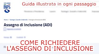 Come richiedere l'Assegno di Inclusione (ADI) online - TUTORIAL