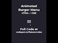 How to Create an Animated Burger Menu with HTML and CSS | Web Development Tutorial