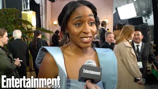 Golden Globes 2023 Red Carpet Interview with Ayo Edebiri | Entertainment Weekly