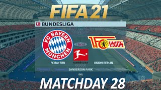 FIFA 21 Bayern Munich vs Union Berlin | Bundesliga 2021 | PS4 Full Match