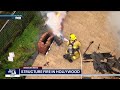 crews knock down hollywood fire