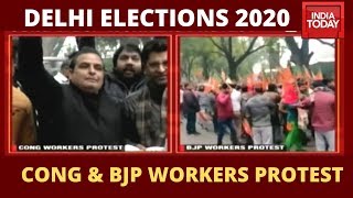 Delhi Elections 2020: Congress And BJP Workers Protest Over Ticket Distribution