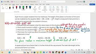 Algebra 1 Unit 7 Lesson 1 Finding Unknown Inputs
