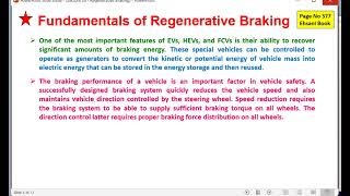 EHV 23 - Lecture 20 - Regenerative Braking