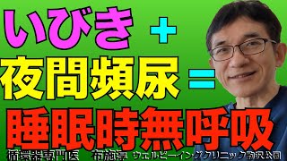 いびきがうるさくて、かつ夜間頻尿も呈している人は、睡眠時無呼吸症候群の検査をぜひ受けましょう。