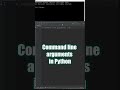 Command line arguments in Python